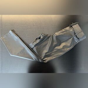 Zara Women's Faux Leather Black Cropped Pants